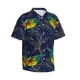 thumbnail image 2 of Hawaiian Shirt For Men, Colorful Flying Parrot Flower Mens Button Down Short Sleeve Shirt, Summer Beach Shirts For Men, 2 of 2