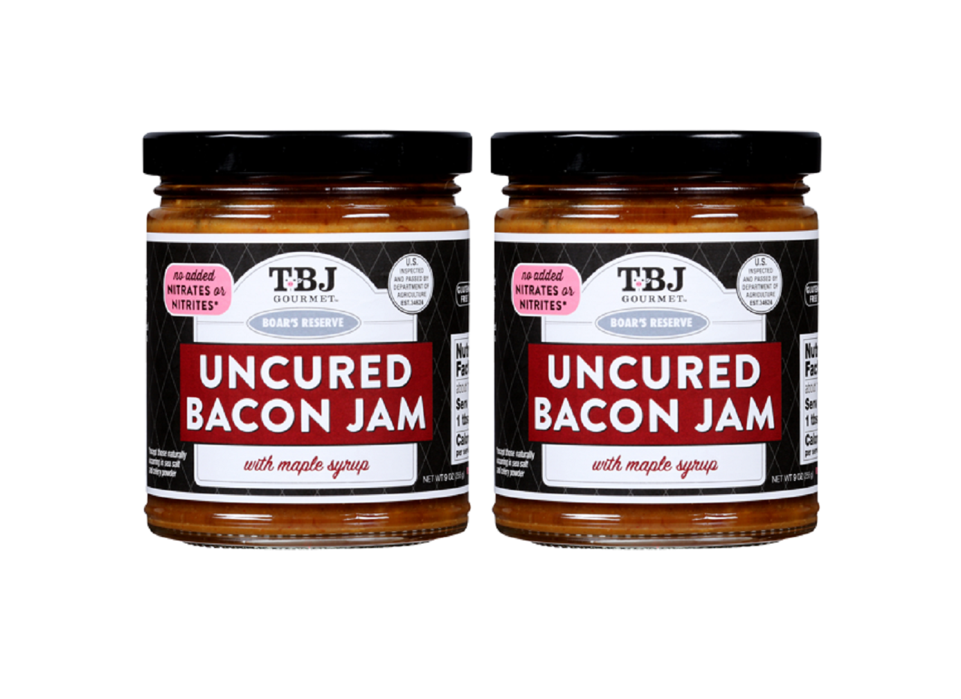 TBJ Gourmet Maple Bacon Jam Two 9oz. Jars