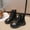 Black, variant on Girls Ankle Boots Mesh Lace Up Back Zipper Booties Kids Summer Hollow Out Breathable Soft Sole Boots White 3 Big Kids