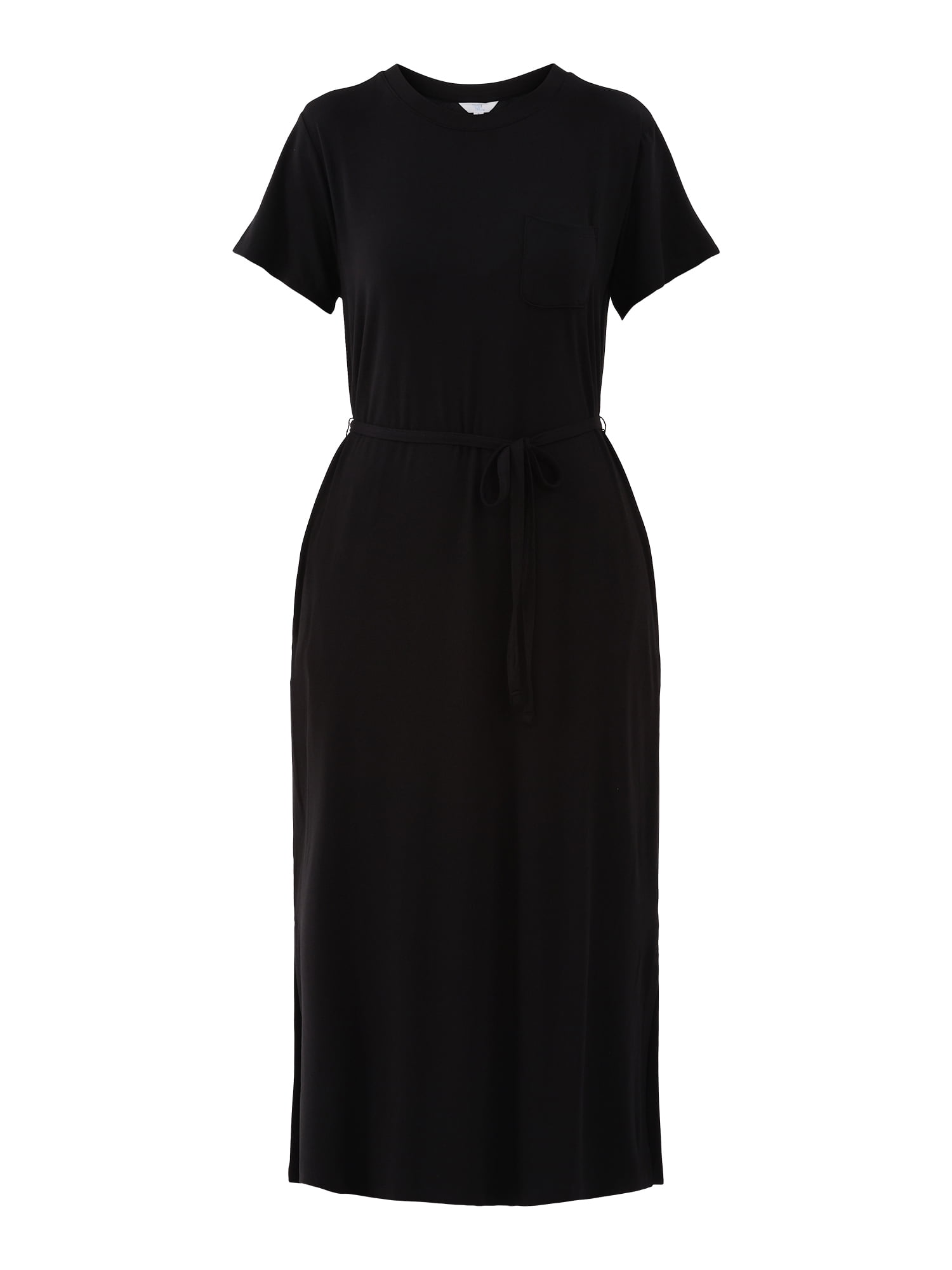 Time and Tru Women's and Women's Plus Belted Dress with Short Sleeves, Sizes XS-4X