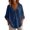 *Navy, variant on VBVC Women's Cotton Linen V Neck Button Blouse, Ladies' Loose Fit Long Sleeve Top, Casual Work Office Tunic Shirt For Women, Blue , S-2XL