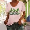 thumbnail image 2 of lcziwo Irish Shirts for Women Summer Short Sleeve T Shirt Cute Wine Glass Graphic Tees Loose Fit U Neck Blouses St. Patrick's Day Vacation Tops Pink L, 2 of 5