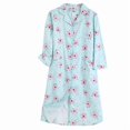 thumbnail image 1 of GLOBAL Camisón de Pijama para Mujer, Camisón de Manga Larga con Botones, Camisón de Novio, Camisetas de Dormir 100% Algodón, Floral Verde XXL, 1 of 3