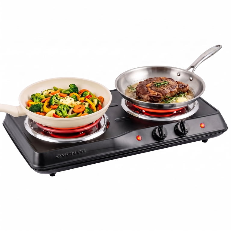 Ovente Double Electric Burner, 1700W, Black photo 5