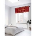 thumbnail image 3 of Merry Christmas Tree Valances for Windows, Red Background Gift Star Winter Light Filtering Window Treatment Valances, Rod Pocket Small Curtains for Kitchen/Bathroom, 60"x14", 3 of 9