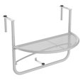thumbnail image 1 of Outsunny Adjustable Balcony Hanging Railing Table with Metal Mounting, White (1 Count), 1 of 10