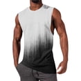 thumbnail image 2 of srobpty Mens Summer Print Sleeveless Round Neck Tank Tops Gradient Color for Gym Training and Daily Sports Wear, 2 of 5