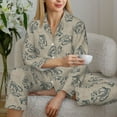 thumbnail image 6 of Sigee Sketch Squirrels Linen for Women’s Pajama Sets Long-Sleeved Pjs Sets for Women 2 piece Sleepwear-Large, 6 of 7
