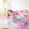 thumbnail image 4 of Homewish Cute Pink Axolotl 3 Pieces Queen Comforter Set for Children Boys Girls,Cartoon Floral Salamander Ultra Soft Bedding Sets,Dreamy Gradient Ombre Bedding Comforter Set,Microfiber Bedroom Decor, 4 of 8