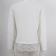 thumbnail image 6 of Sheghy Summer Tops for Women 2026 Cold Weather Everyday Crewneck Baggy Fit Solid Color Knitted Long Sleeve Sweater Top White S, 6 of 9