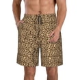 thumbnail image 2 of Uemuo Leopard Print Brown Pattern Men's Swim Trunks Hawaiian Beach Bathing Suit Swimsuits Beach Quick-Dry Shorts with Pockets-XX-Large, 2 of 9