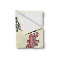 thumbnail image 2 of Party Soft Flannel Fleece Throw Blanket, Friendly Robot Characters Circle Futuristic Sci Fi Machines Children Toys, Cozy Plush for Indoor and Outdoor Use, 50" x 70", Multicolor, by Ambesonne, 2 of 6