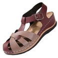 thumbnail image 2 of DIVVce Closed Toe Cross Strap Wedge Sandals For Women Adjustable Buckle Casual Summer Footwear, 2 of 8