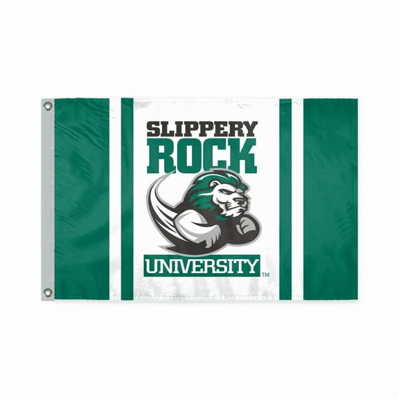 Agas Slippery Rock University Flag 2x3 ft Durable Polyester Outdoor Flag and Banner, with Brass Grommets