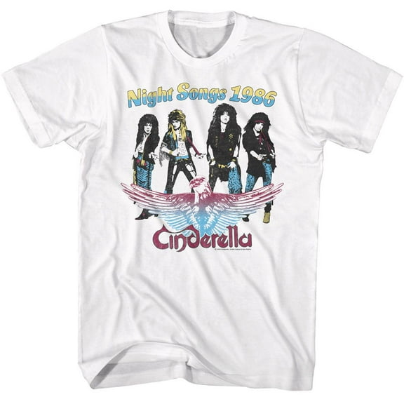 Cinderella Night Songs 1986 White Adult T-Shirt