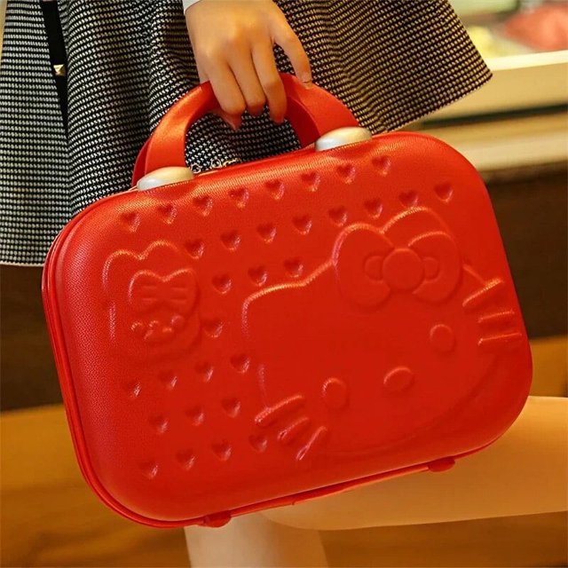 Estuche de cosméticos Kawaii Sanrio Hello Kitty, bolsa de viaje ligera de dibujos animados, artículos de tocador impermeables, Maleta de belleza 3D, Animal
