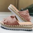 thumbnail image 4 of VerPetridure Women's Sandals Summer Casual Slip-On Bow Flat Beach Open Toe Breathable Sandals Weave Shoes, 4 of 6