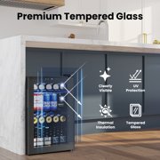 Yeego 85 Cans Beverage Refrigerator, Freestanding Beverage Cooler with Glass Door for Home/Office/Bar, Black