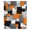 Orange, variant on Red Black Geometric Sheer Curtains 72 Inches Long, Modern Abstract Art Block Light Filering Curtains, Breathable Simi Curtain Privacy Drapes for Living Room Bedroom Lightweight Window Treatment