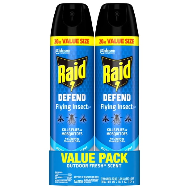 Raid Flying Insect Killer, Outdoor Fresh Mosquito, Fly and Wasp Home Bug Spray, 20 oz