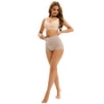 thumbnail image 5 of DARING DIVA Women's Tummy Control Lace Mesh Underwear Brief Shapewear Panties Beige L, 5 of 6