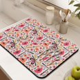 thumbnail image 3 of 2 Pack Washable Rubber Leaves Multicolored Flower Dish Drying Mats for Kitchen Counter Home Large Coffee Bar Pad Accessories and Decor for Utensils Stemware (2pcs 18''x24''+19.5''x12''), 3 of 6