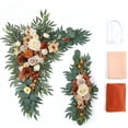 thumbnail image 6 of Wedding Arch Flowers with Drape Kit (Pack of 4) - 2pcs Artificial Flower Swag with 2pcs Draping Fabric for Wedding Ceremony Arbor and Reception Backdrop Decoration (Terracotta), 6 of 6