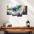 thumbnail image 2 of Elephant Stock Agate Ripples Abstract Wall Art - Horizontal Multi Panel Canvas - Living Room Wall Decor - Abstract Multi Panel - Blue And Gold Decor - 24" x 14", 2 of 4