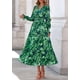thumbnail image 3 of Vestido Maxi PRETTYGARDEN Mujer Floral Otoño 2025 Verde Talla L, 3 of 8