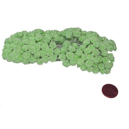 144 Green - 144 Silk Mini Wrap Roses Wedding Shower Flower Picks - Mint Green