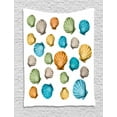 thumbnail image 1 of Shell Tapestry, Beautiful Sweet Pattern with Colorful Seashells Pretty Scallop Artsy Illustration, Wall Hanging for Bedroom Living Room Dorm Decor, 60"W X 80"L, Multicolor, by Ambesonne, 1 of 2