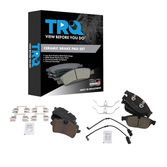 TRQ Brake Pads Ceramic Fits 2016-2018 Audi A6 2012-2018 A6 Quattro A7 Quattro 2011-2014 A8 Quattro