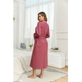 thumbnail image 3 of ANLIQI Women's 100% Cotton Robes Lightweight Long Bathrobe Kimono Robe for Women Soft Loungewear with Pockets (Purplish,Small), 3 of 6