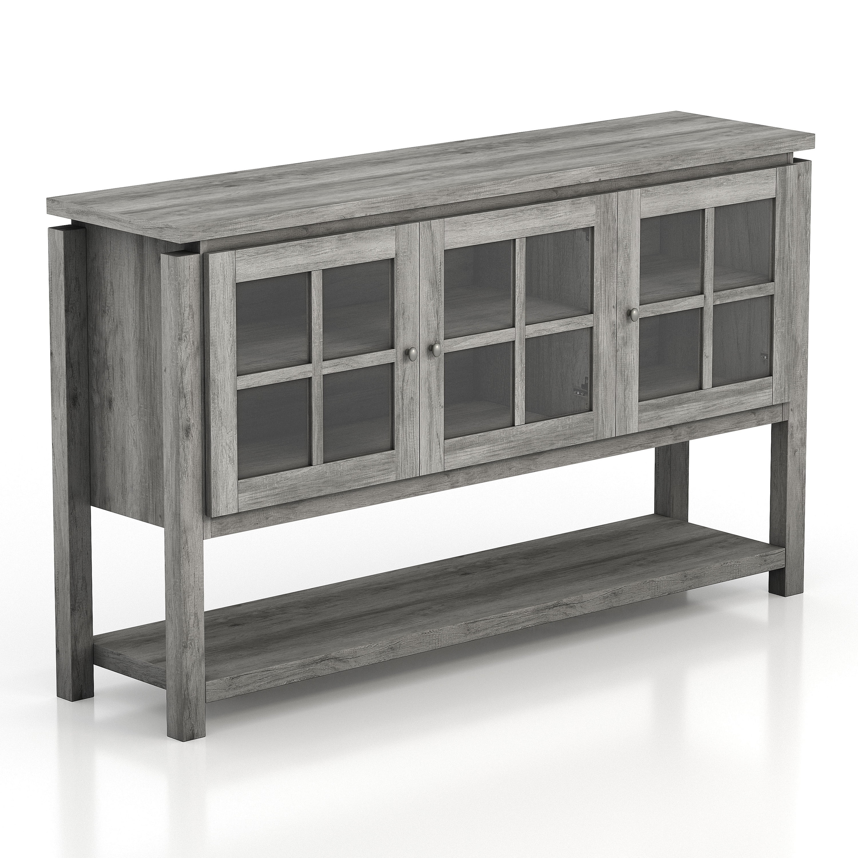 Furniture of America Chico Contemporary Wood 5-Shelf Buffet, Gray Oak
