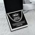 thumbnail image 2 of To My Man Chain Necklace, Promise Necklace For Husband, Boyfriend, Valentine Gift For Him, Cuban Link Chain, Stainless Steel or Yellow Gold, Message Card & Gift Box, 2 of 5