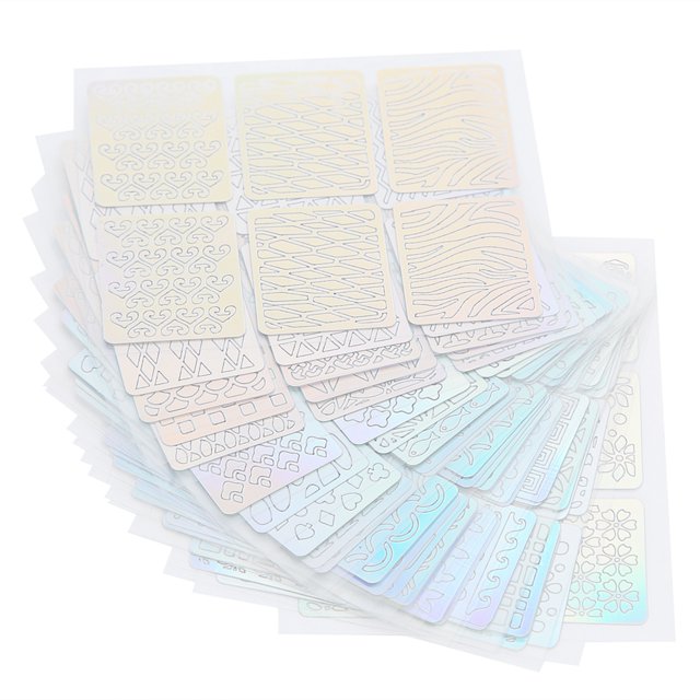 Nail Sticker,, Attractive Shiny Nail Decal, 24 Sheet For Home For Nail Shop