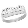 thumbnail image 3 of .925 Sterling Silver Personalized Name Ring - Bar Design Below Name - Size 5 - Made in USA, 3 of 4
