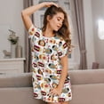 thumbnail image 3 of Rocae Submarines for Nightgowns for Women Sleep Shirts Short Sleeve Nightshirt Pullover Nightdress, 3 of 6