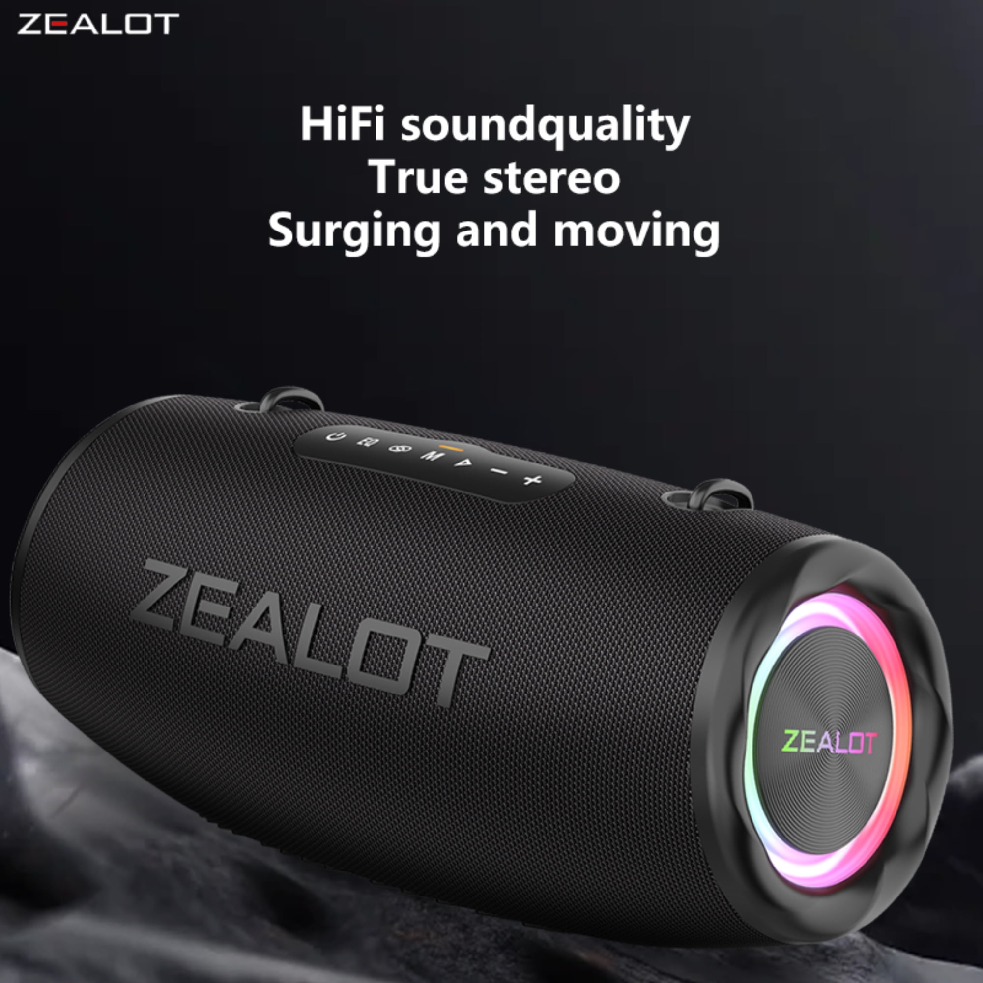 ZEALOT Outdoor Bluetooth Speaker 250W, IPX6 Waterproof Wireless Portable Speaker with Power Bank, Bluetooth 5.3, 30H Playtime for Camping, Beach, Pool Party, Hiking, Backyard, Blue