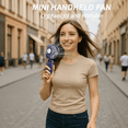 thumbnail image 3 of Portable Handheld Fan, Portable Fan with Base, LED Display, 5-Speed Wind, Foldable Fan, Rechargeable 3 in 1 Handheld/Neck/Desk Fan for Outdoor Indoor, Blue, 3 of 9