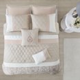 thumbnail image 4 of 8 Pieces Comforter Set, Oversized Quilt Set for All Seasons, 1 Comforter, 2 Shams, 1 Bedskirt, 2 Decorative Pillows, 2 Euro Shams, Blush, 4 of 8