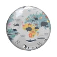 thumbnail image 2 of Easygdp The World Map With Cartoon Animals Wheel Sun Guard, Spare Tire Cover,Universal Trailer Suv Truck Camper Travel,Easy To Install And Remove -15 Inch, 2 of 9