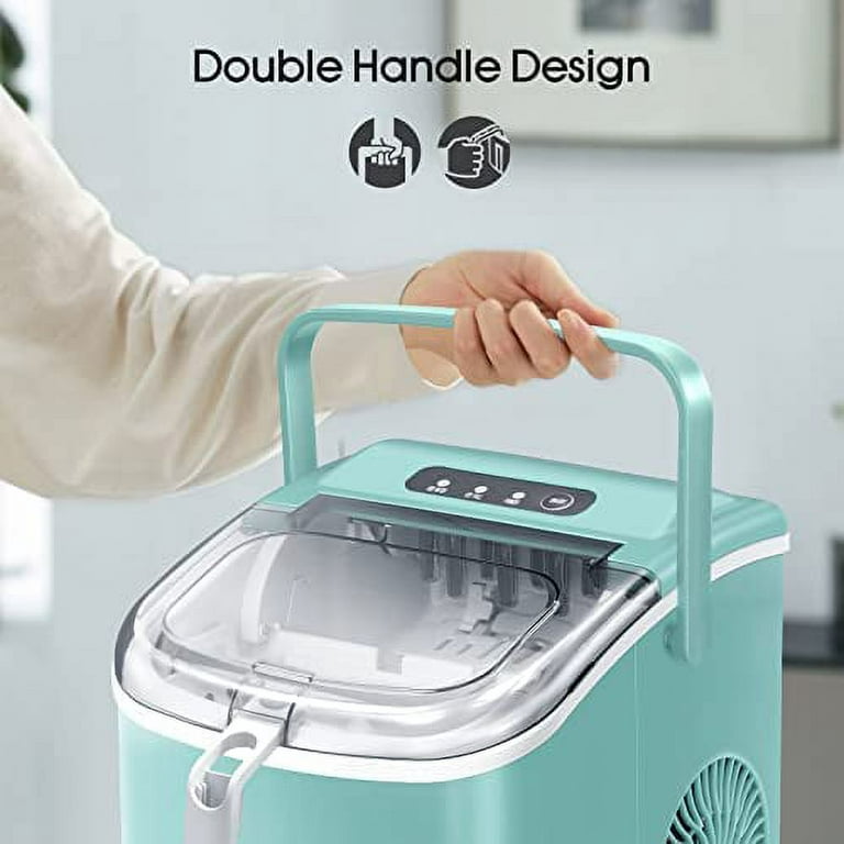 Countertop Ice Maker Machine, Portable Self-Cleaning Ice Machine with Ice  Scoop, Basket and Handle