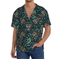 thumbnail image 2 of Picia Owl Doodle Men's Linen Shirts Short Sleeve Cuban Beach Shirts Casual Shirts Button Down Shirt for Men Beach Summer Wedding Shirt-XX-Large, 2 of 7
