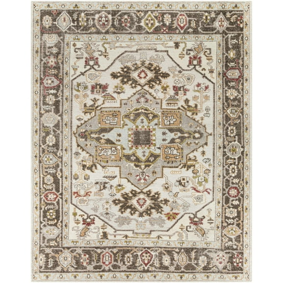 Hauteloom Hinapalanan Recycled Material Living Room, Bedroom Patio Outdoor Area Rug - Traditional - Medium Gray, Light Gray, Charcoal - 10' x 14'