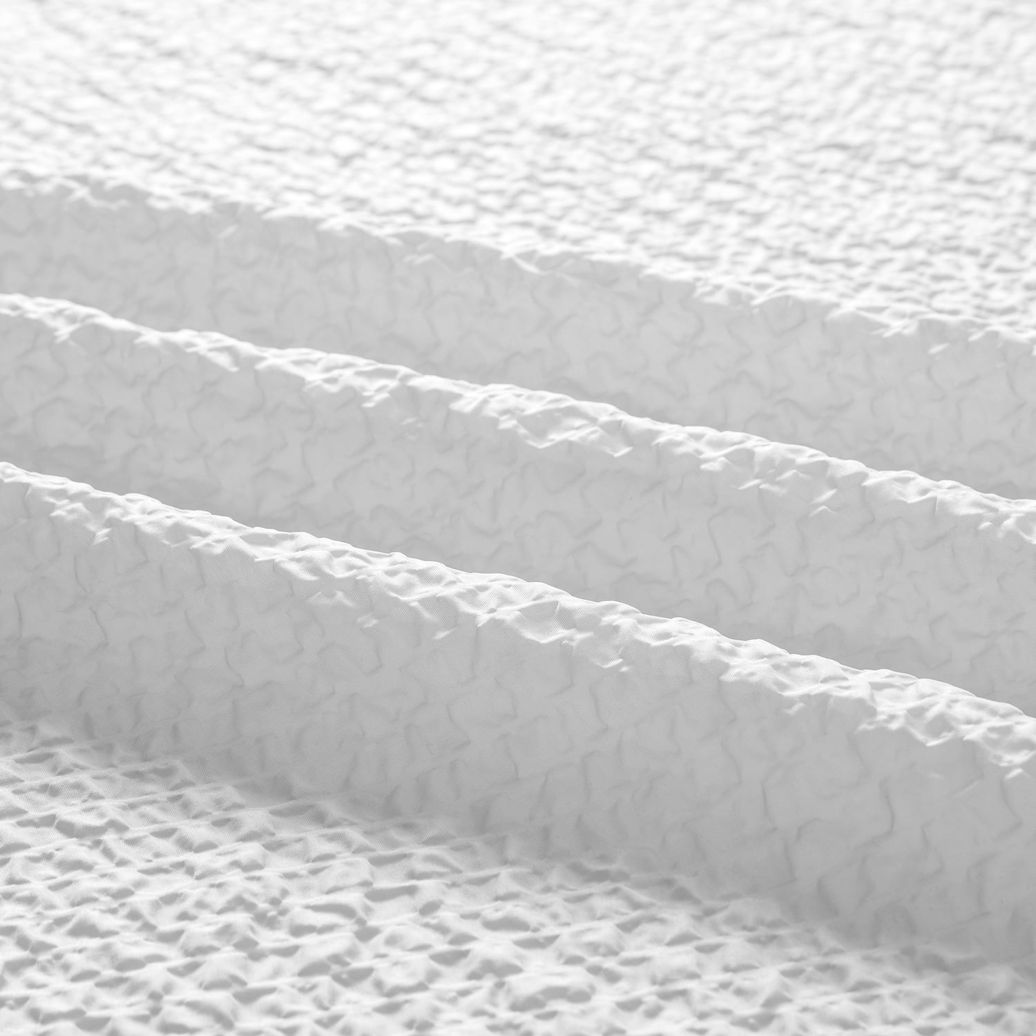 Dainty Home Tranquility White Embossed Seersucker Polyester Shower Curtain, 70 x 72