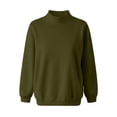 thumbnail image 4 of DISKEBUISS Women's Mock Neck Sweatshirt Long Sleeve Loose Casual Pullover for Fall Winter Basic Tops, 4 of 7