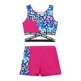 thumbnail image 4 of YEAHDOR Girls 2Pcs Leopard Prints Activewear Set Crop Top Vest with Shorts Sports Athletic Outfit,Sizes 6-14, 4 of 7