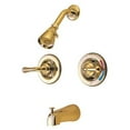 thumbnail image 1 of Kingston Brass Kb672 Twin Handles Pressure Balanced Tub And Shower Faucet With Volume Control - Polished Brass Finish, 1 of 3