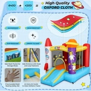 Veeboto Bounce House, Aerospace Rockets Indoor Outdoor Inflatable Bounce House with Jumping Area, Slide, 370W Blower